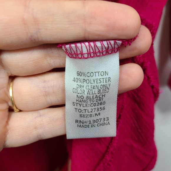 Umgee Pink Embroidered Boho Blouse Womens Medium - Picture 6 of 7